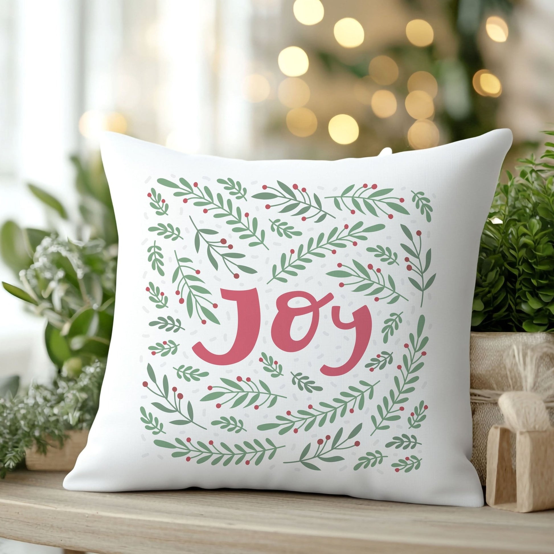 "Joy” Christmas Cushion - Mac and Lilly