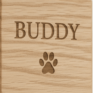 Personalised Paw Sign - Oak or Walnut - Mac and Lilly