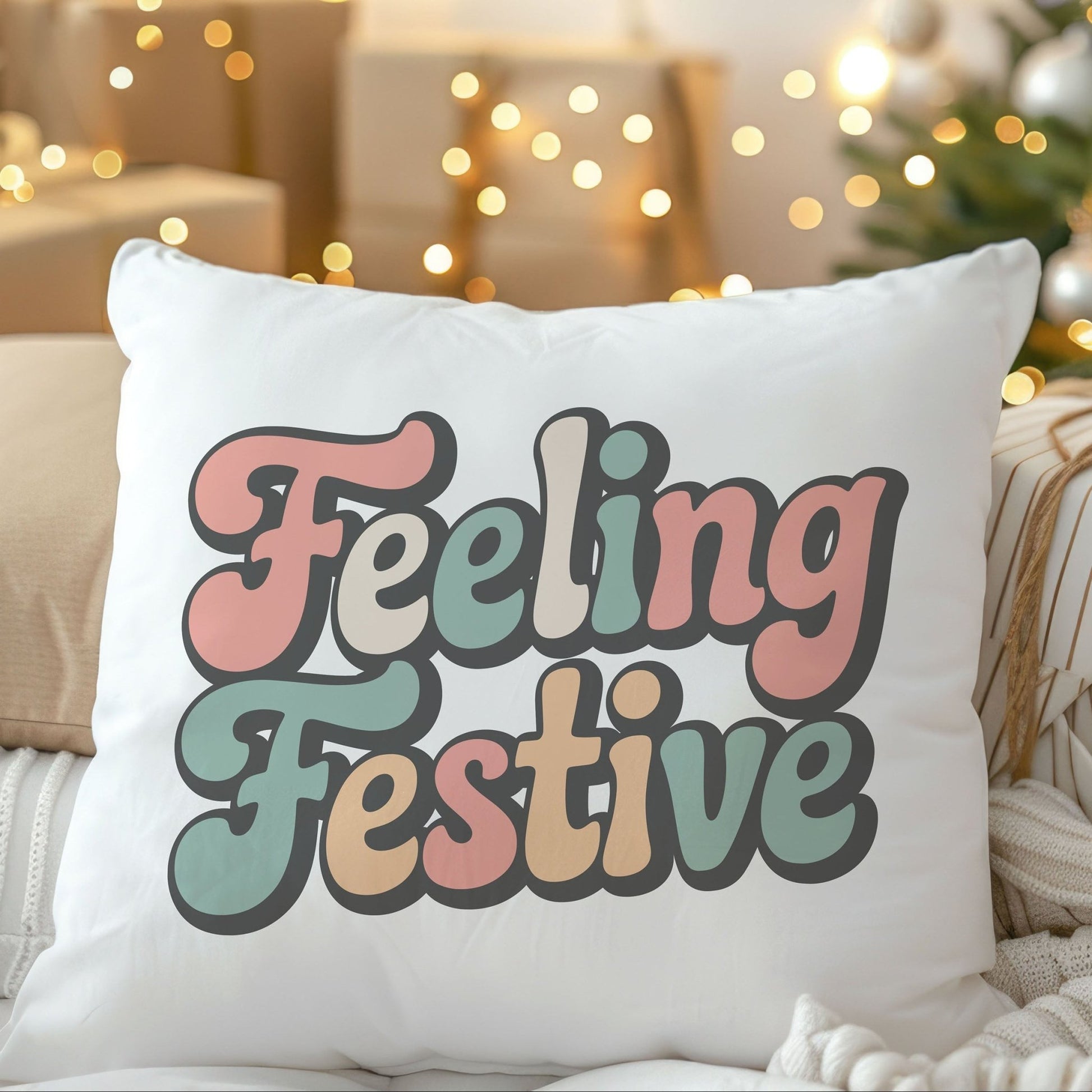 Feeling Festive Retro Cushion - Mac and Lilly