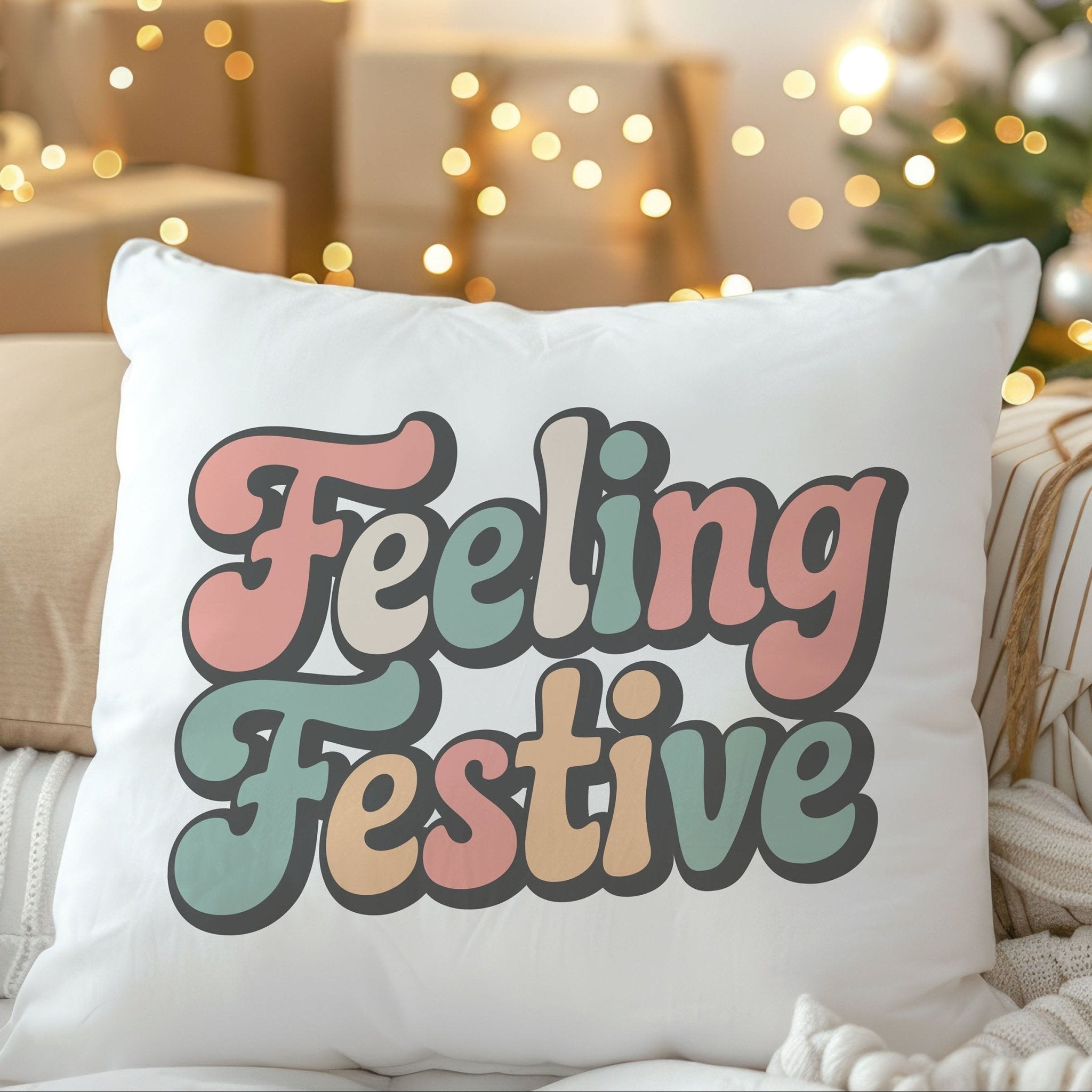 Feeling Festive Retro Cushion - Mac and Lilly