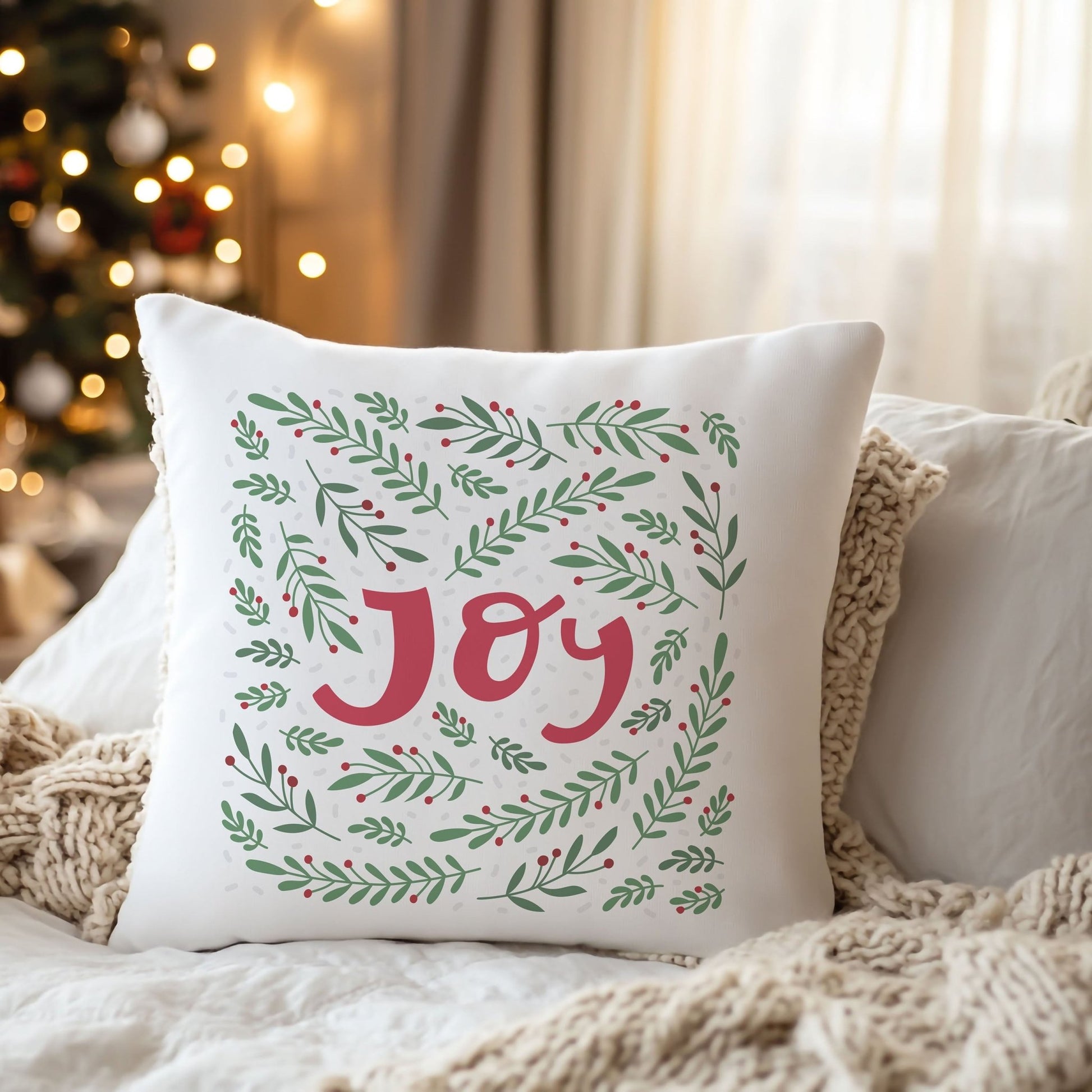 "Joy” Christmas Cushion - Mac and Lilly