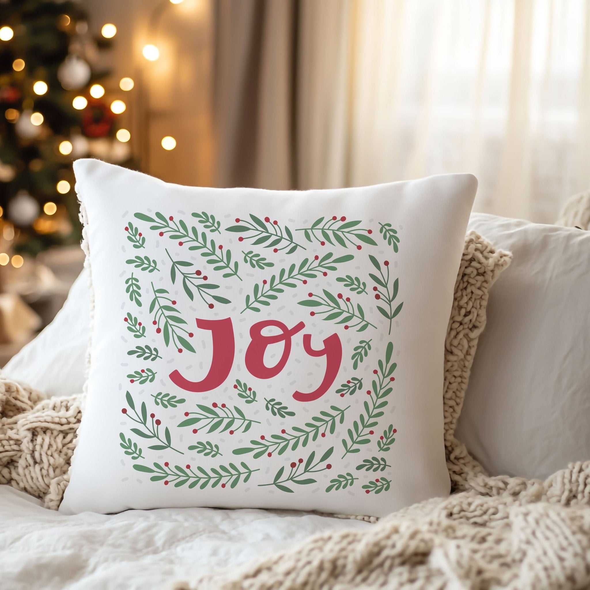 "Joy” Christmas Cushion - Mac and Lilly
