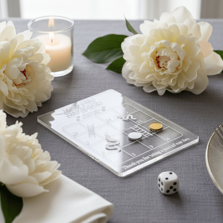 Clear Acrylic Wedding Games, Personalised Favour - Mac and Lilly