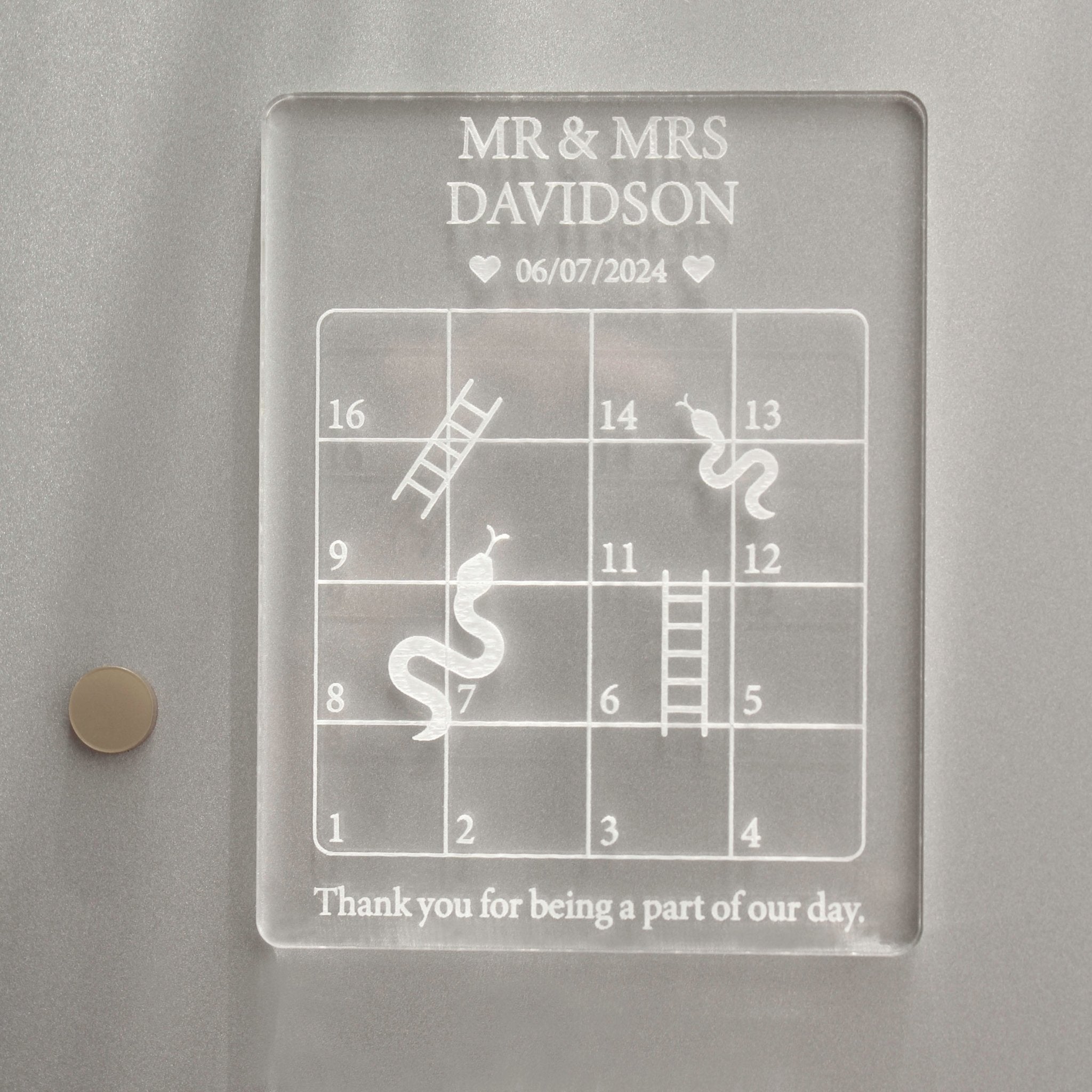 Clear Acrylic Wedding Games, Personalised Favour - Mac and Lilly