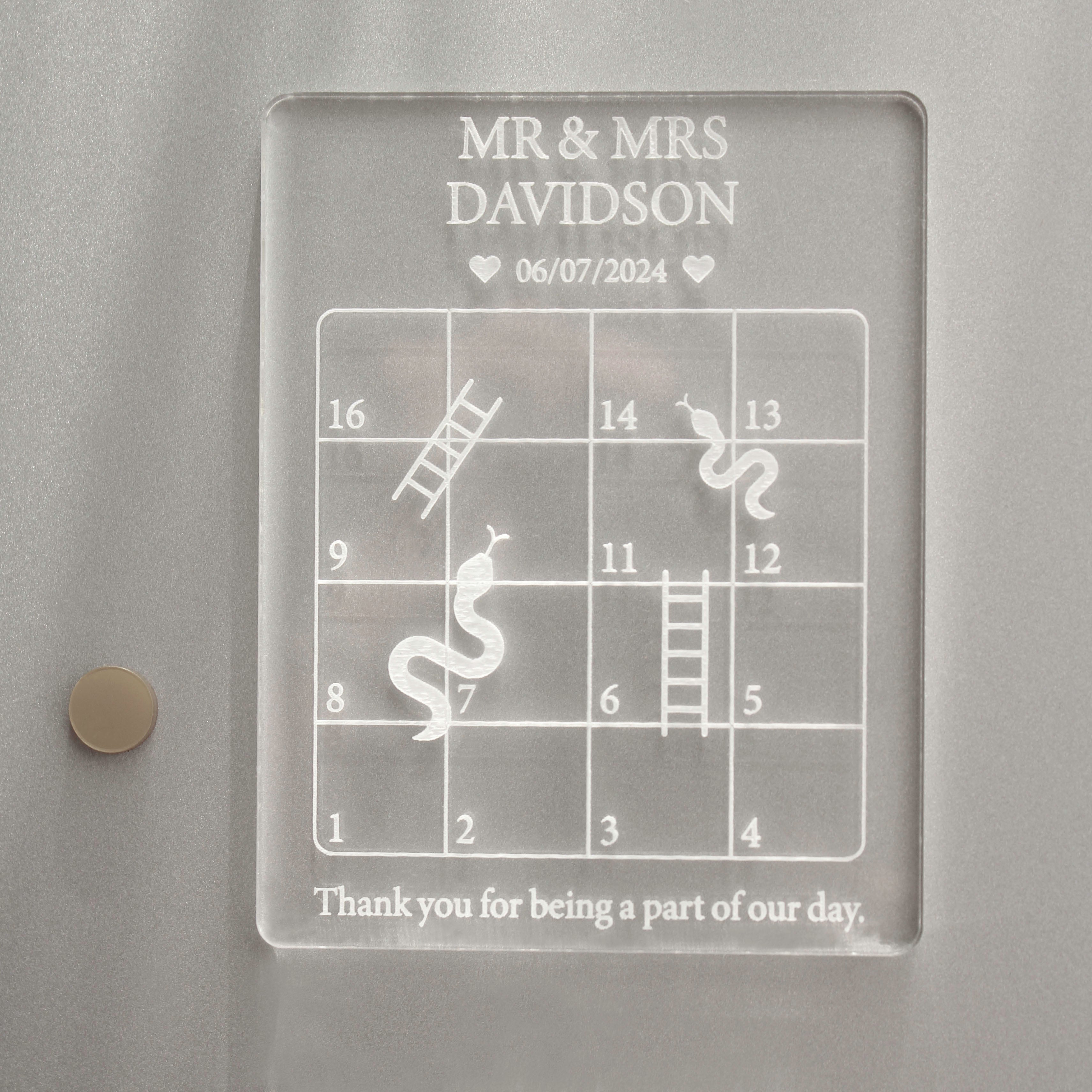 Clear Acrylic Wedding Games, Personalised Favour
