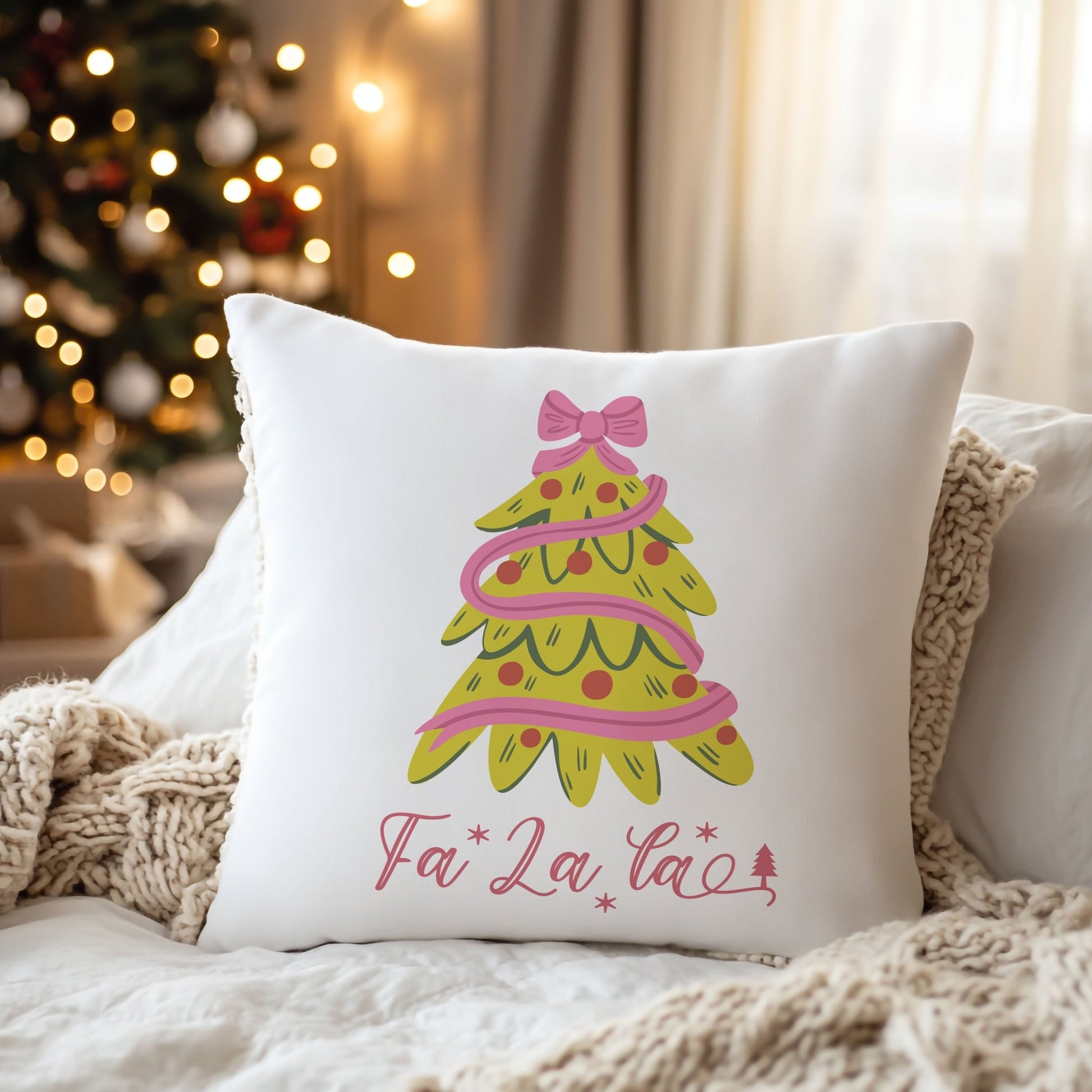Fa La La Tree Christmas Cushion - Mac and Lilly