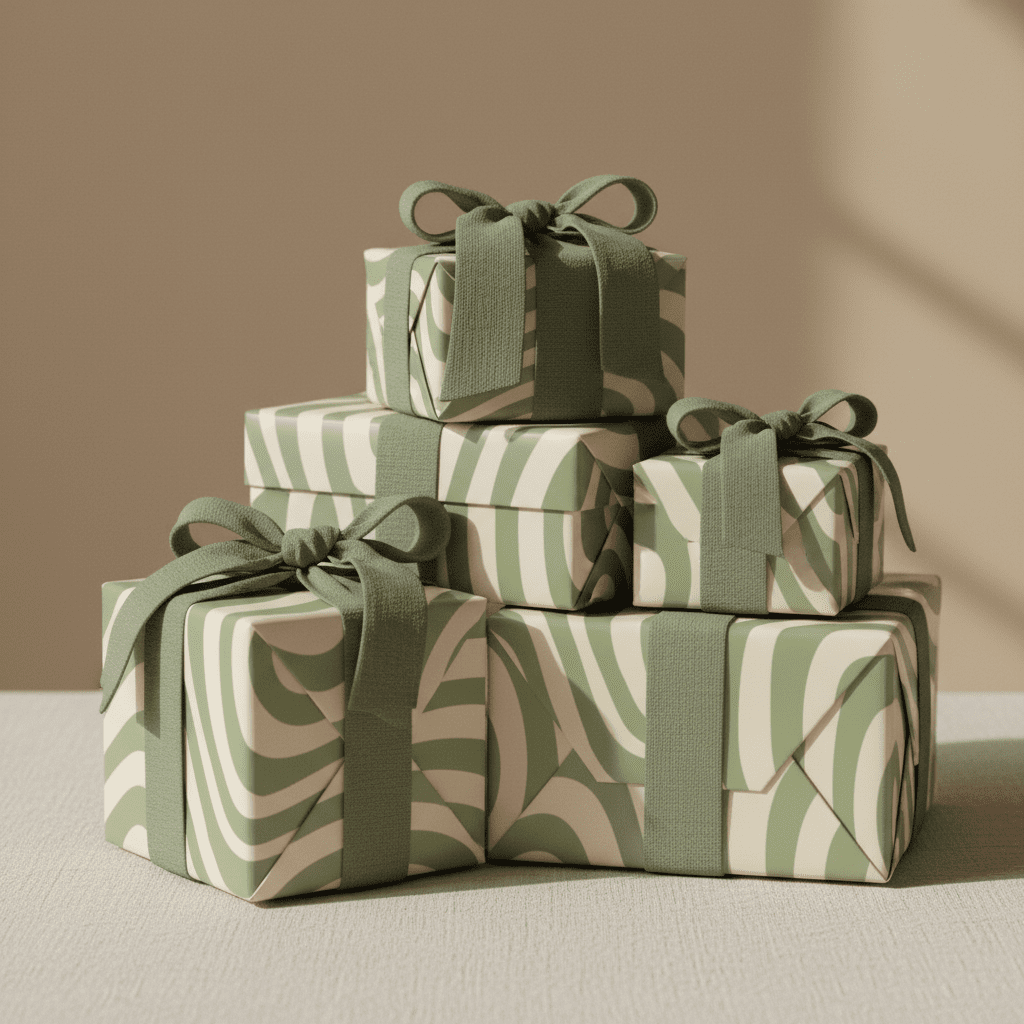 Funky Swirl Luxury Gift Wrap Set – Yellow, Pink or Green - Mac and Lilly