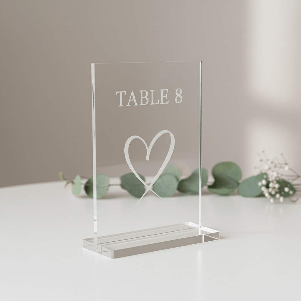 Engraved Acrylic Wedding Table Numbers - 3 Designs - Mac and Lilly