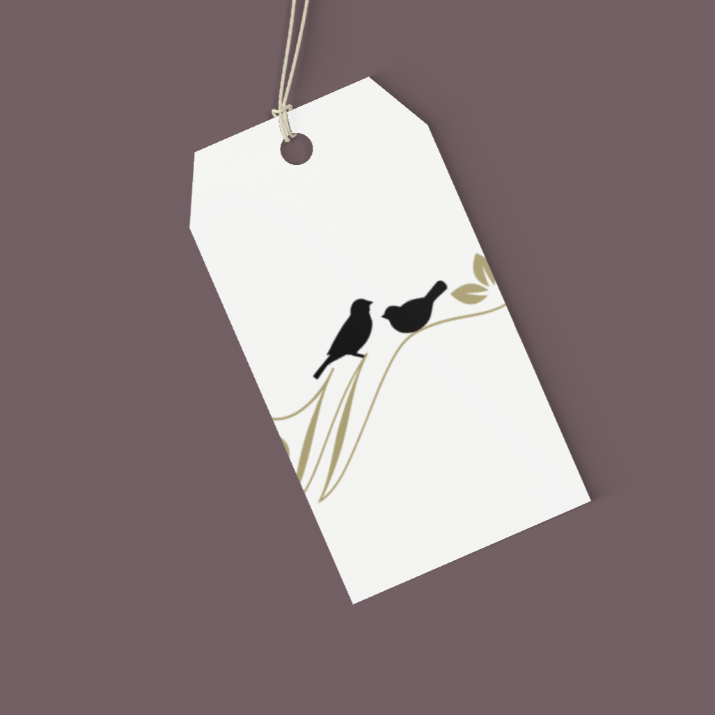 Elegant Bird on Branch Gift Wrapping Paper Set