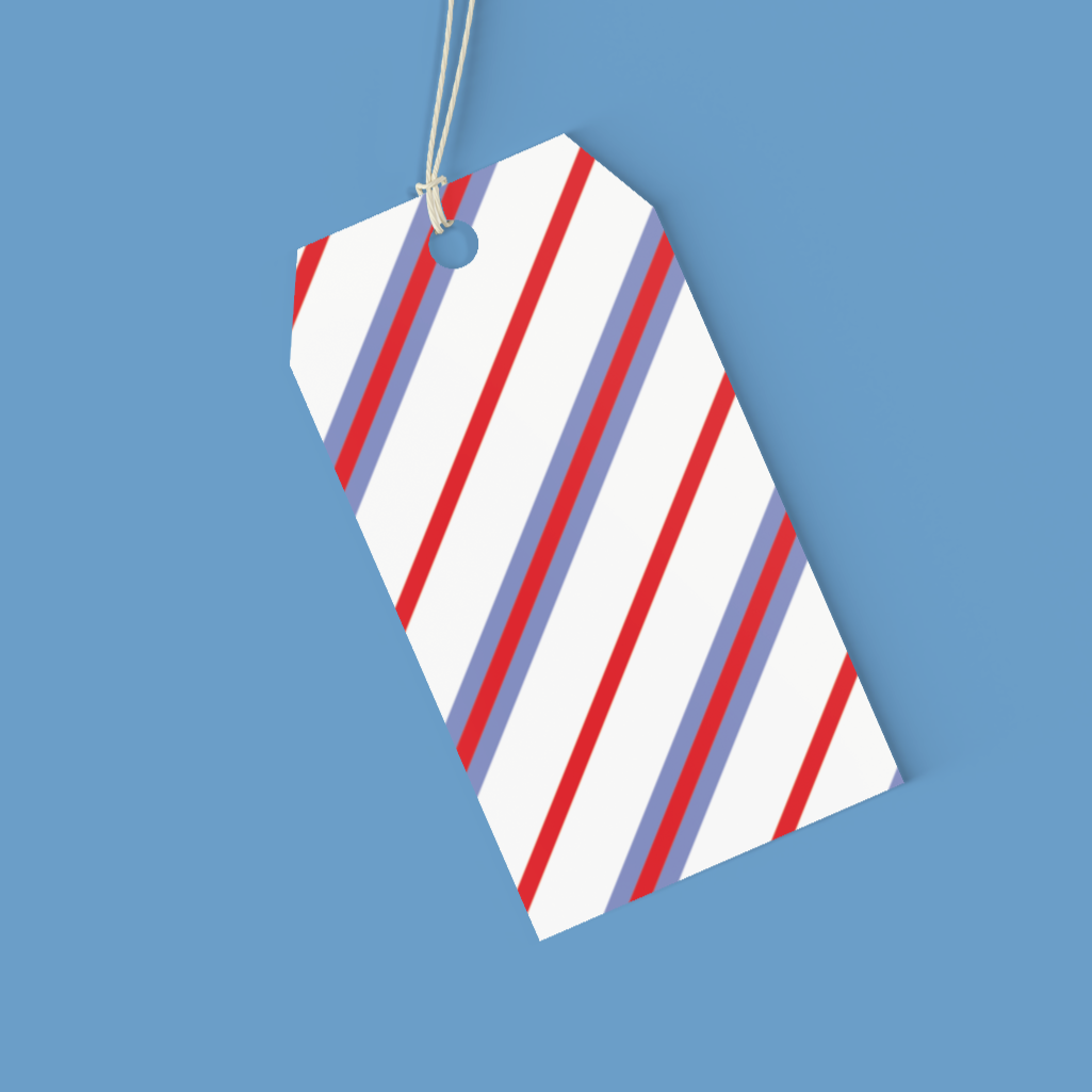 Decorative paper candy cane on a blue background
