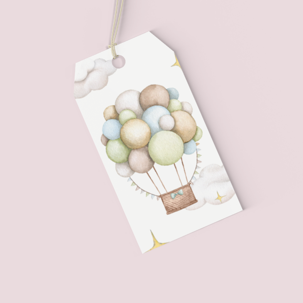Baby Shower & Newborn Gift Wrap – Hot Air Balloon Design