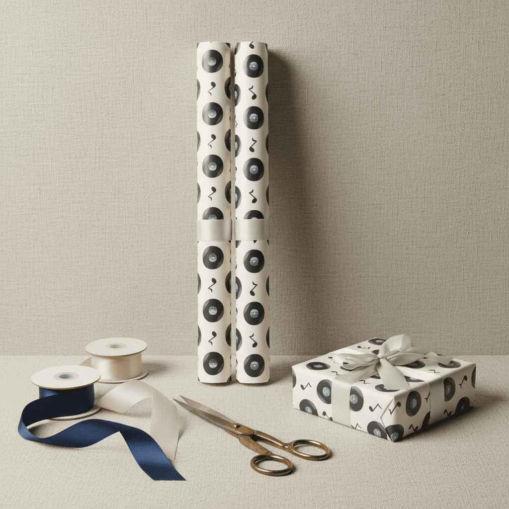 Vinyl Records Luxury Gift Wrap Set – Retro Music Design - Mac and Lilly