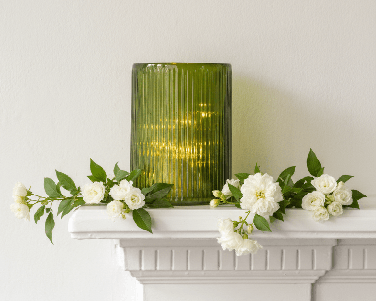 Tall Ribbed Hurricane Glass Candle Holder - Mac and Lilly