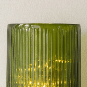 Tall Ribbed Hurricane Glass Candle Holder - Mac and Lilly