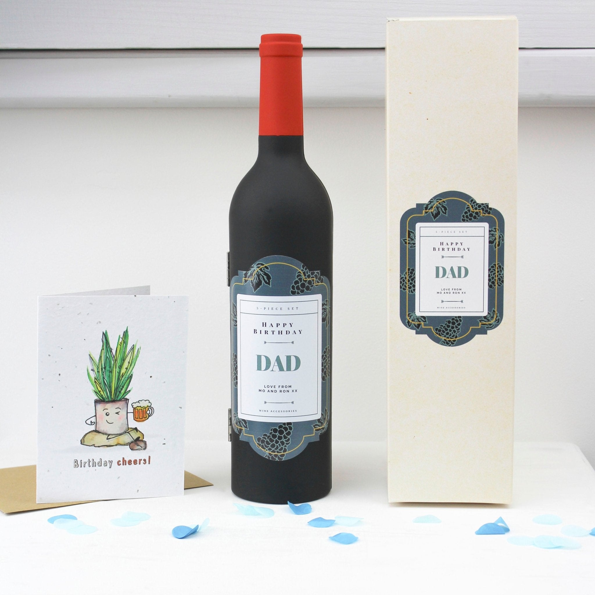 Personalised Wine Bottle Bar Set - Mac and Lilly