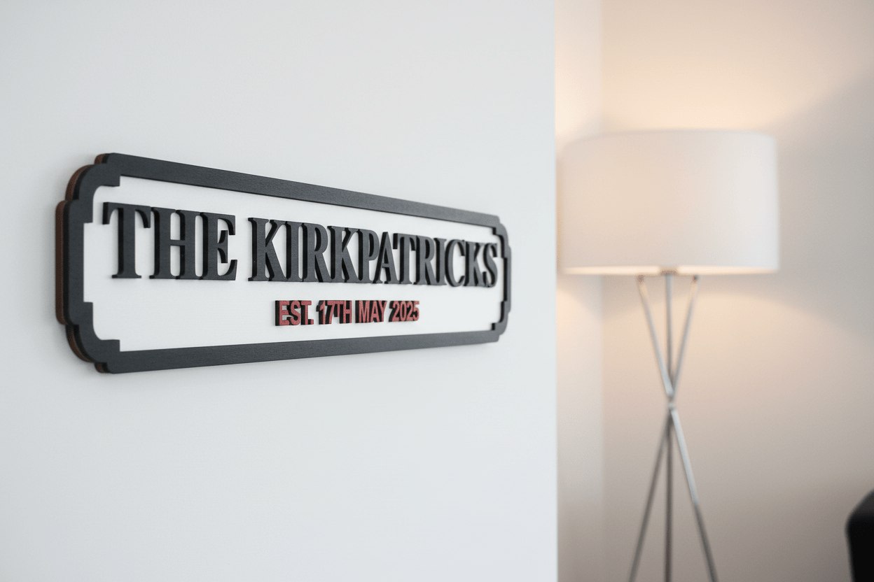 Personalised 3D Wooden Vintage Style Sign - Mac and Lilly