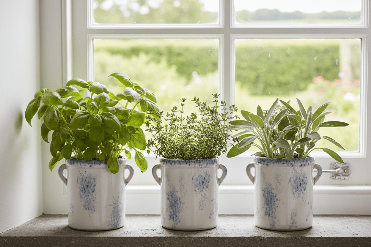 Cassis Stoneware Pot – Blue & White - Mac and Lilly