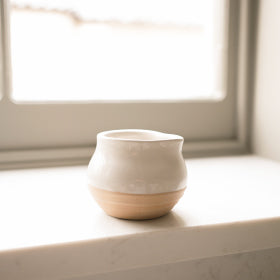 Artisan Stoneware Rounded Jug in Milk White