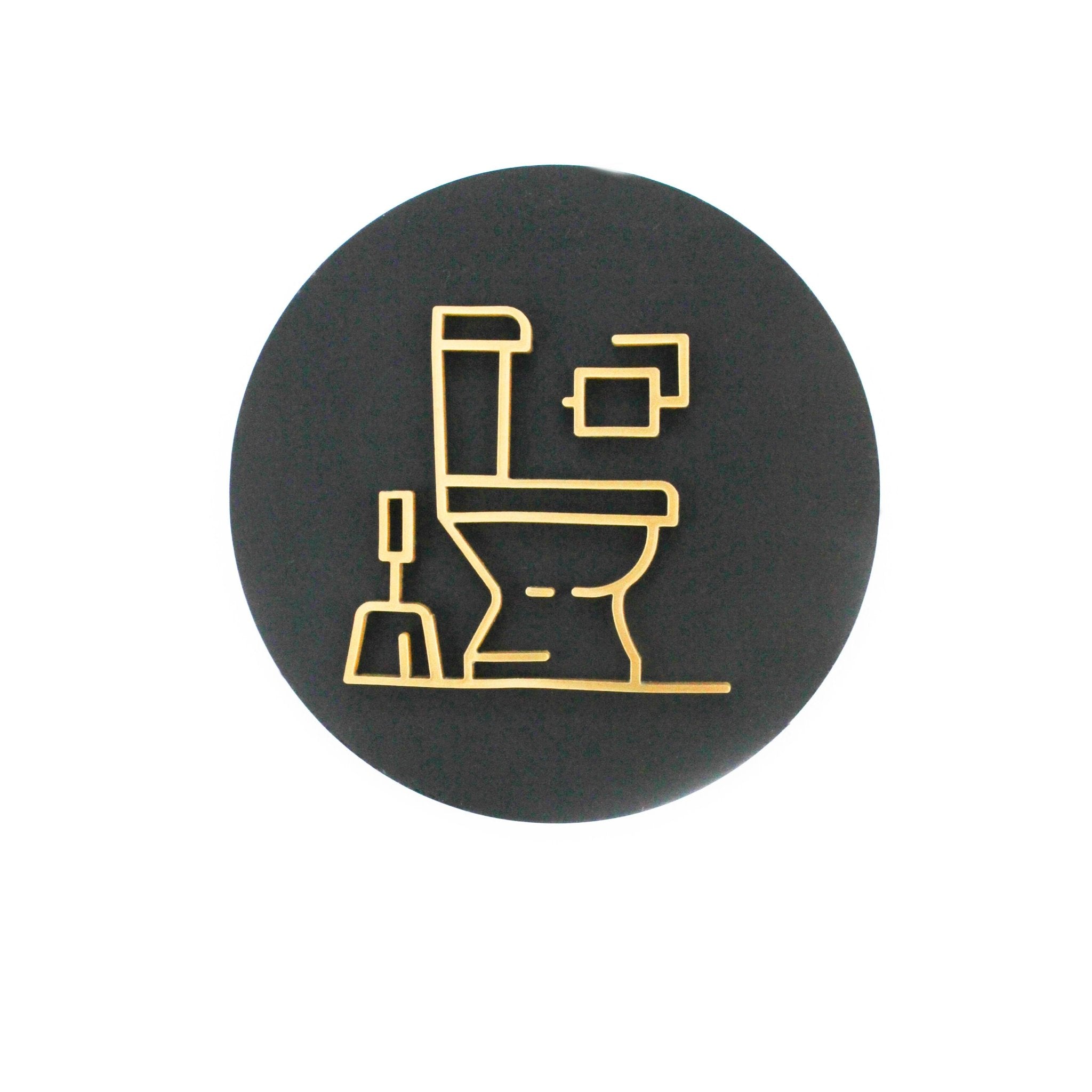 Stylish Toilet Icon Door Plaque – Available in Two Sizes - Mac and Lilly