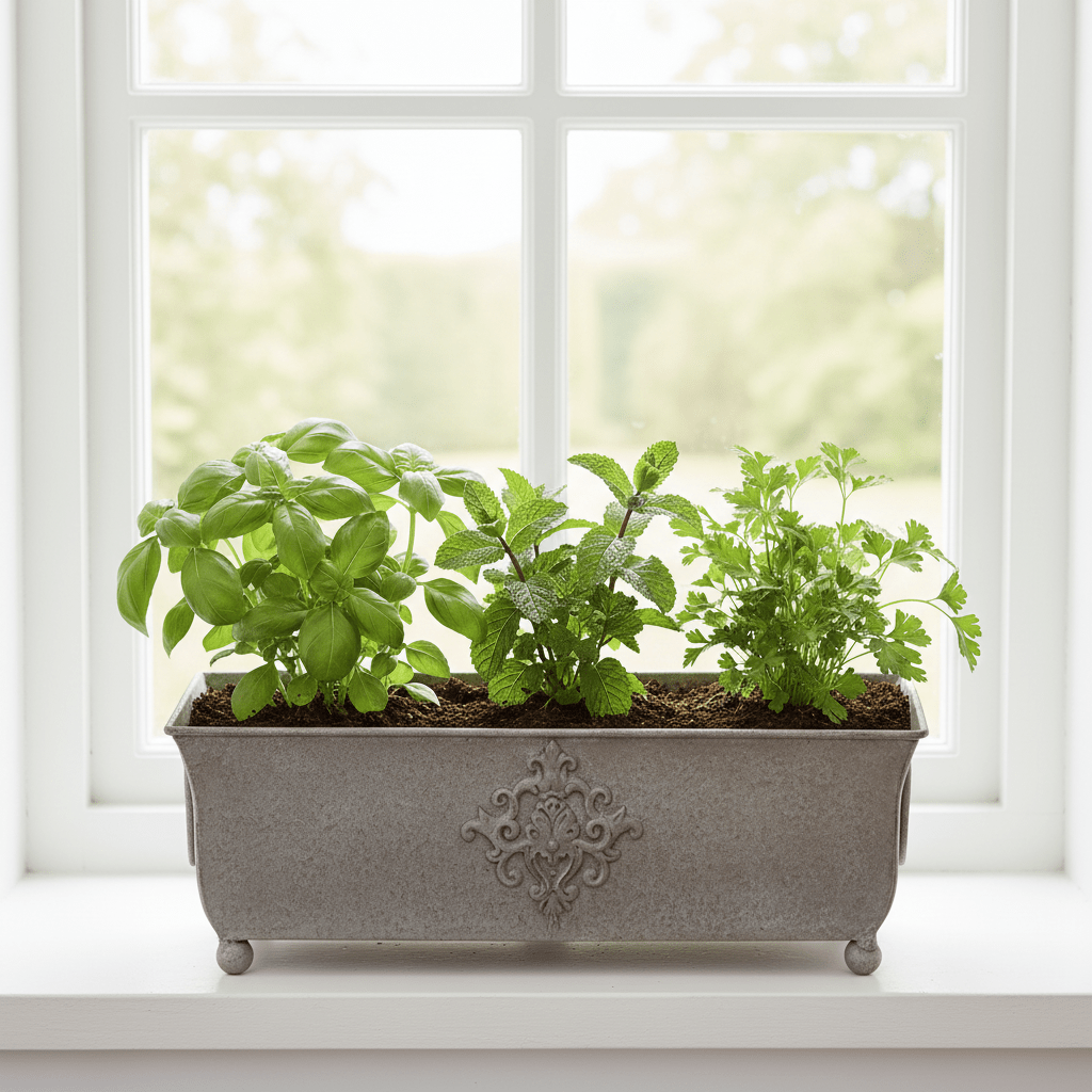 Rectangular Metal Planter with Feet - Mac and Lilly