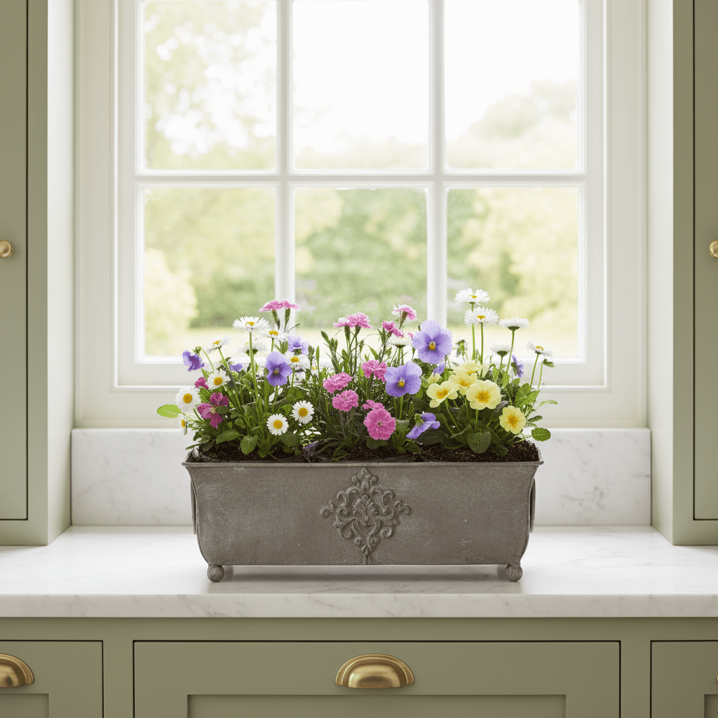 Rectangular Metal Planter with Feet - Mac and Lilly