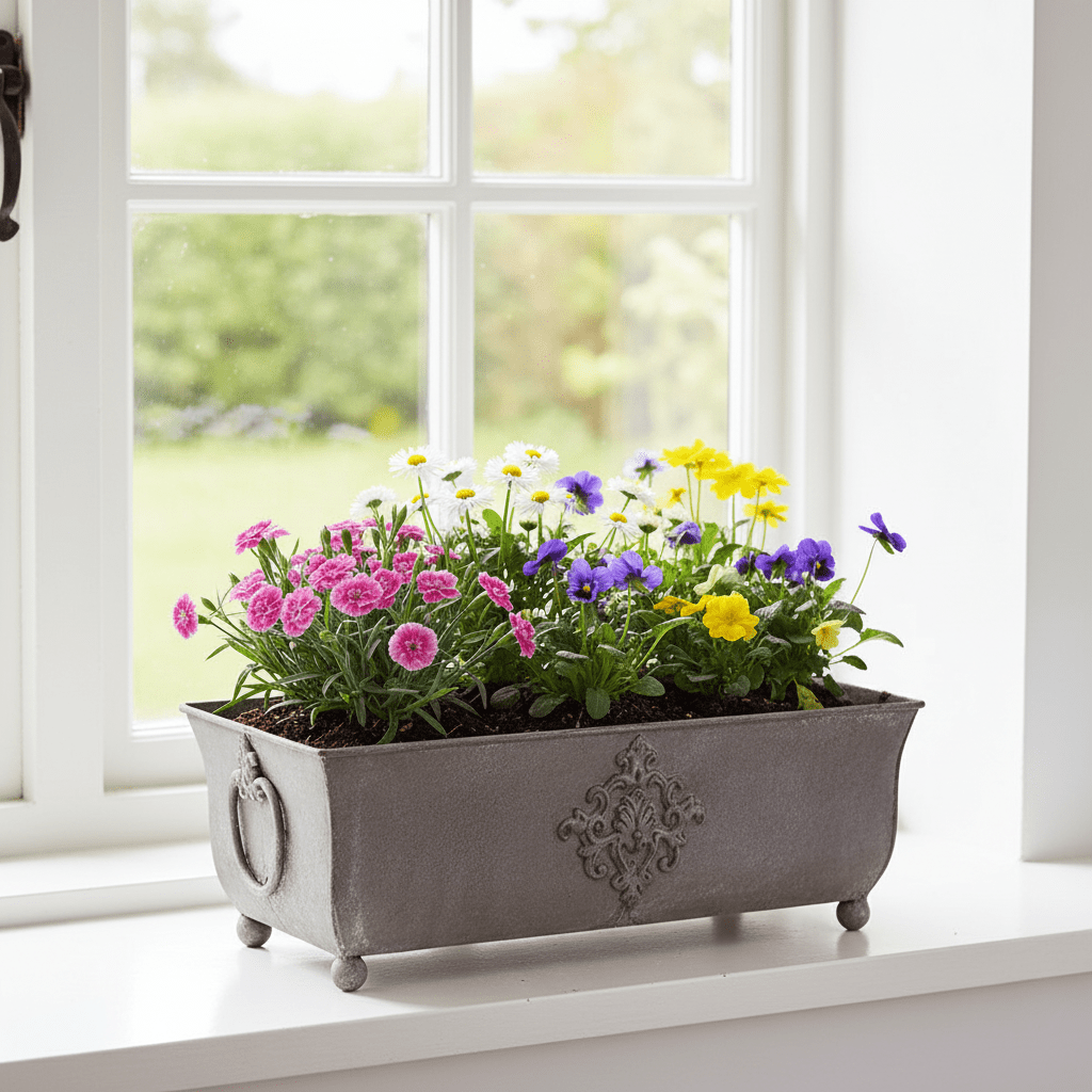Rectangular Metal Planter with Feet - Mac and Lilly
