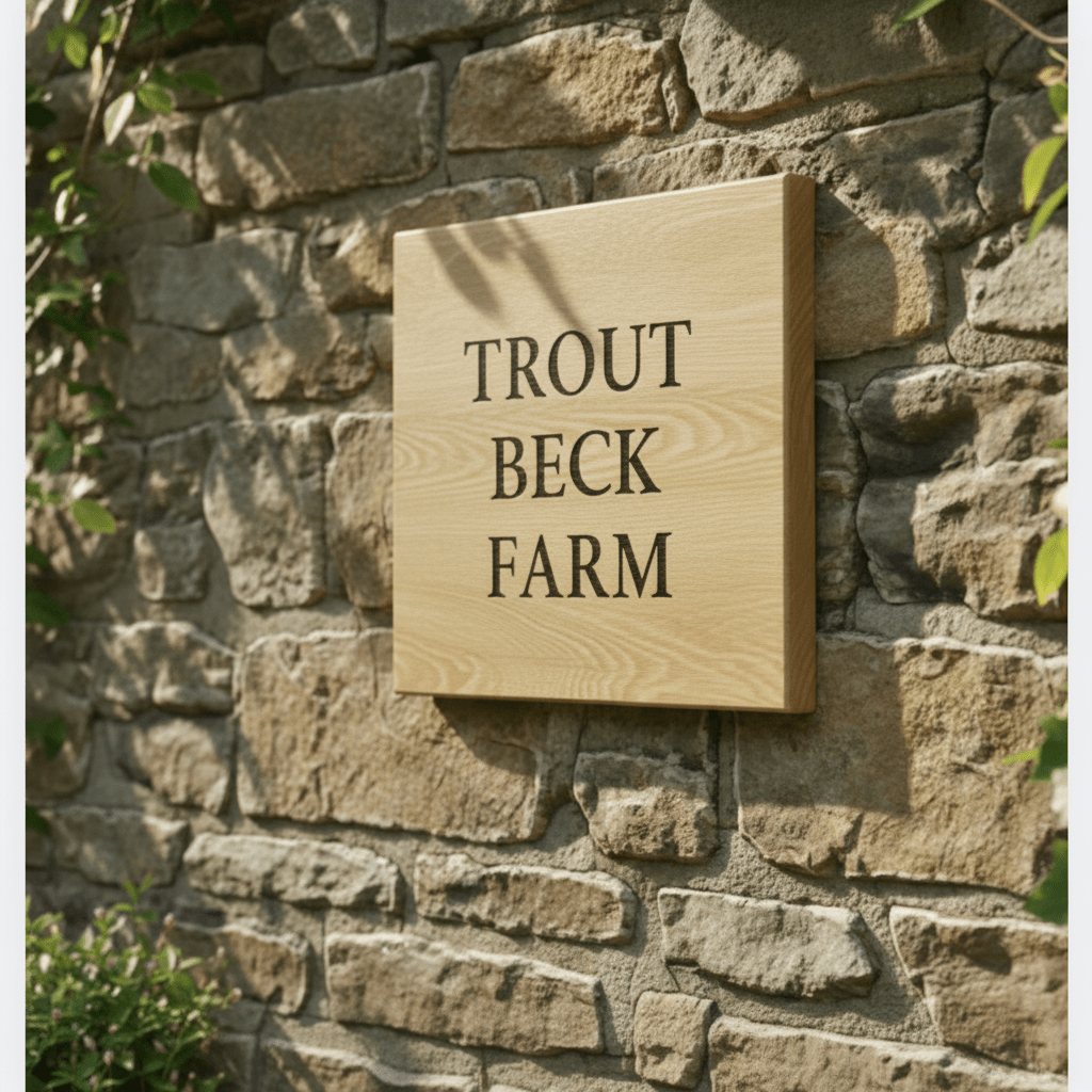 Accoya square Wood Engraved House Sign | Solid Wood Address Sign | Mac & Lilly UK - Mac and Lilly