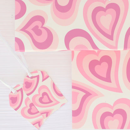 Funky Hearts Valentine's Gift Wrapping Paper, Luxurious, Eco-Friendly, and Full of Love