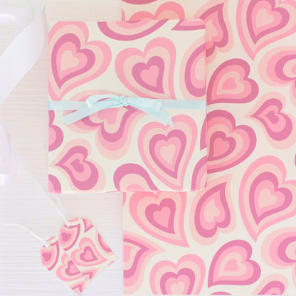 Funky Hearts Valentine's Gift Wrapping Paper, Luxurious, Eco-Friendly, and Full of Love