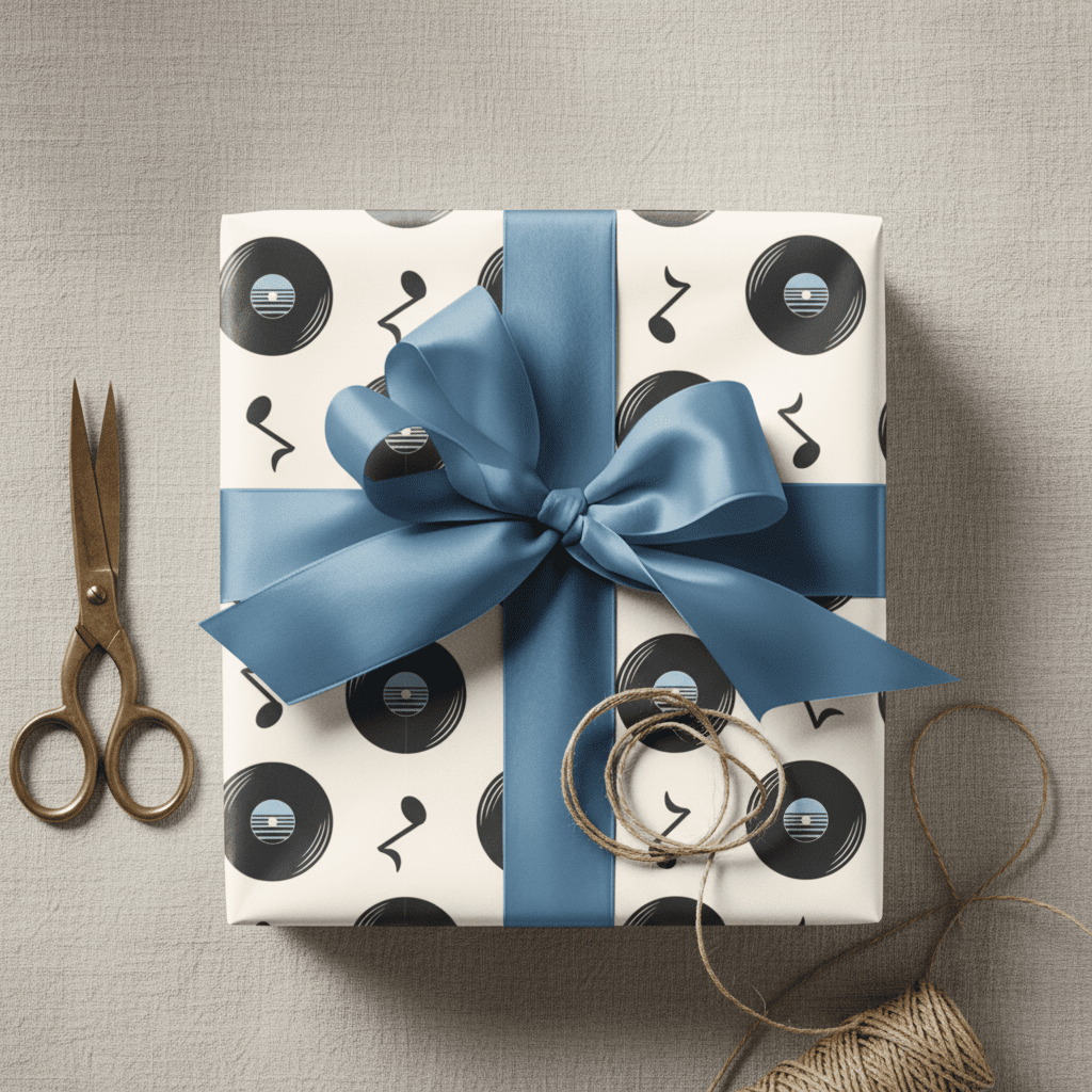 Vinyl Records Luxury Gift Wrap Set – Retro Music Design - Mac and Lilly