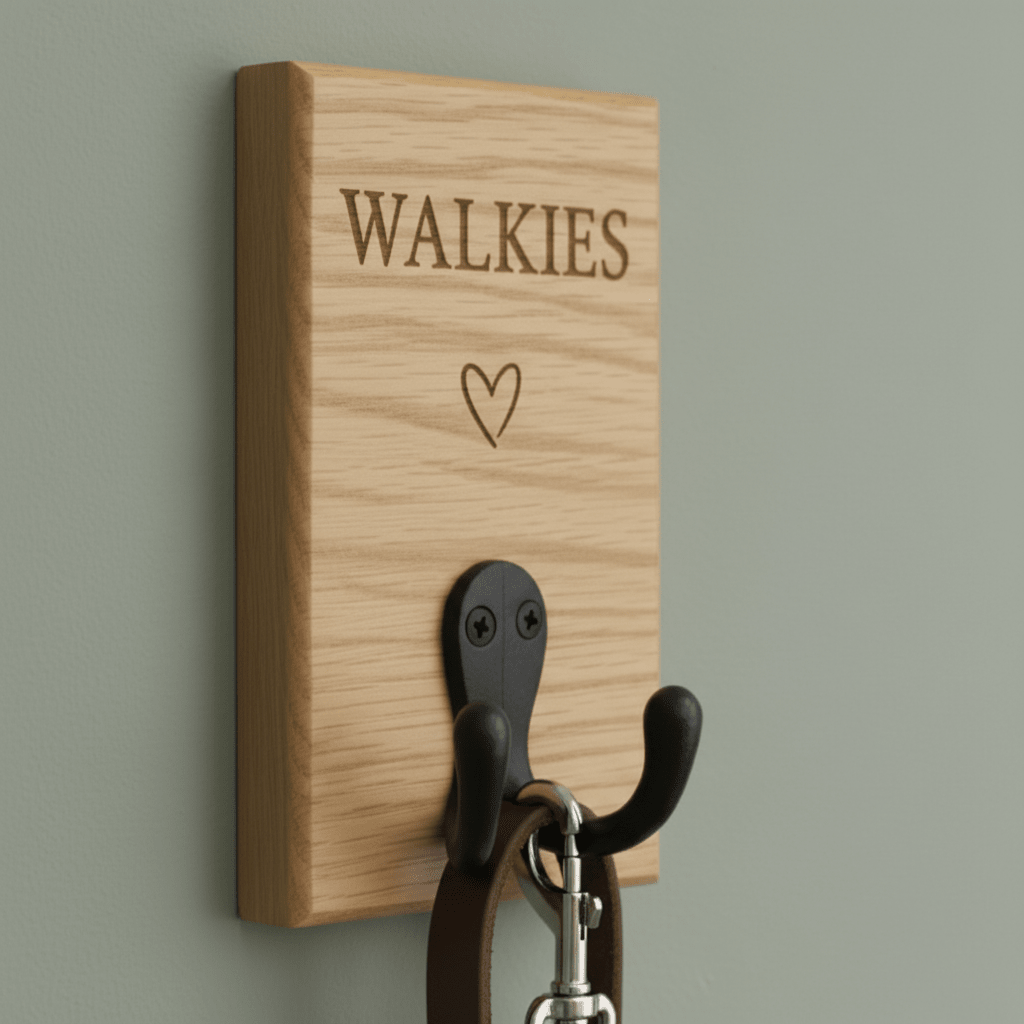 Personalised Paw Sign - Oak or Walnut - Mac and Lilly