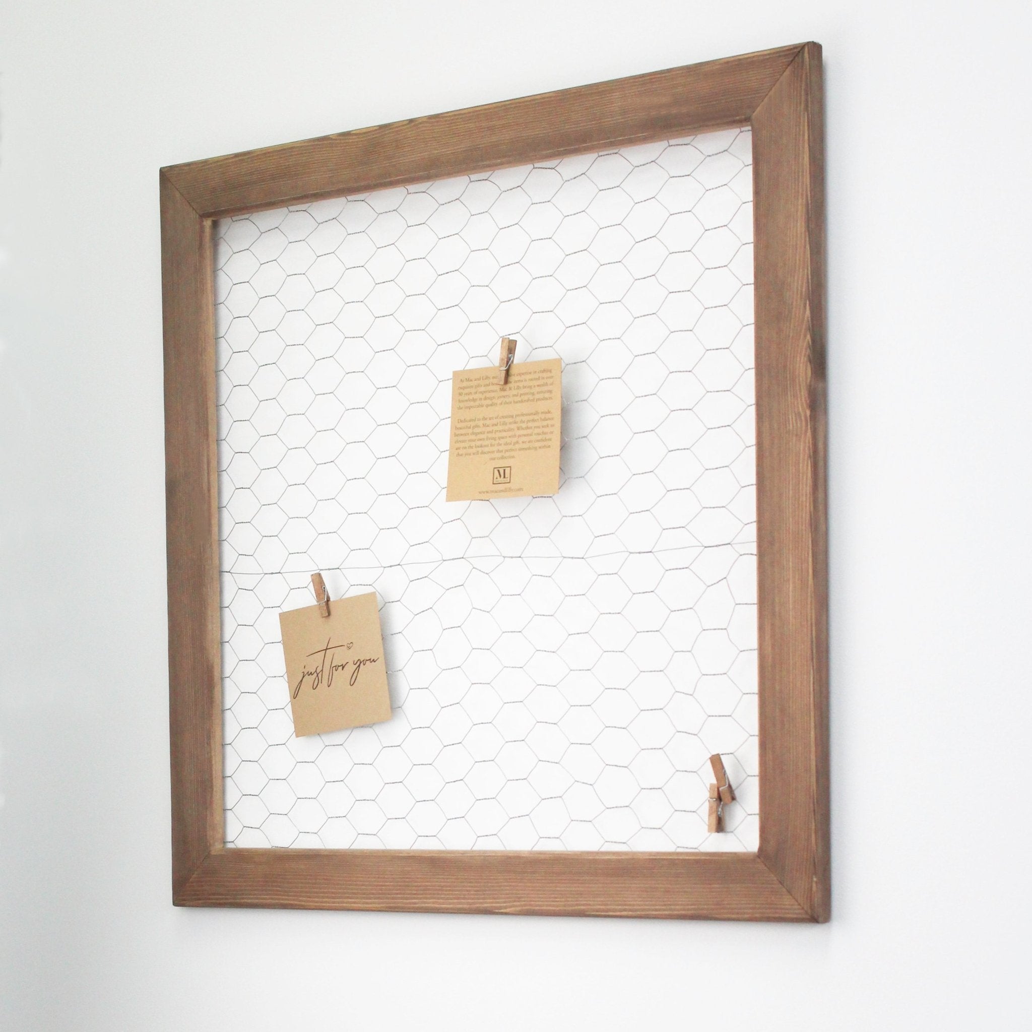 French Style Rustic Wire Memo Board - With Pegs - Mac and Lilly