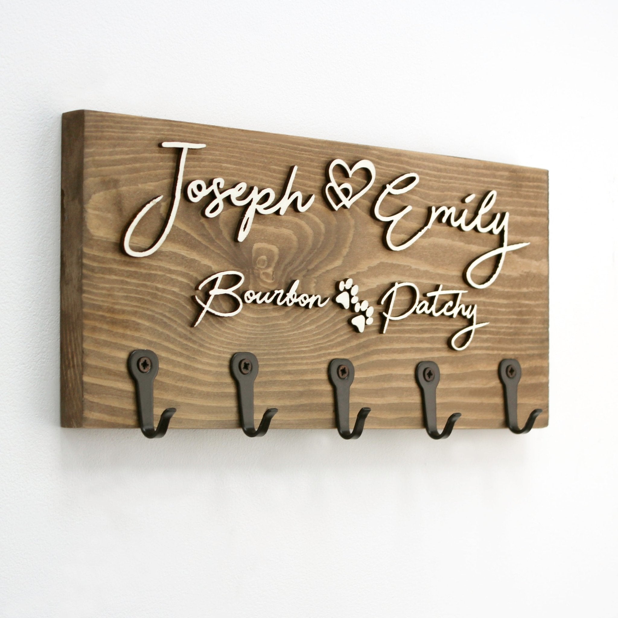 Personalised Wall - Mounted Key Holder - Mac and Lilly