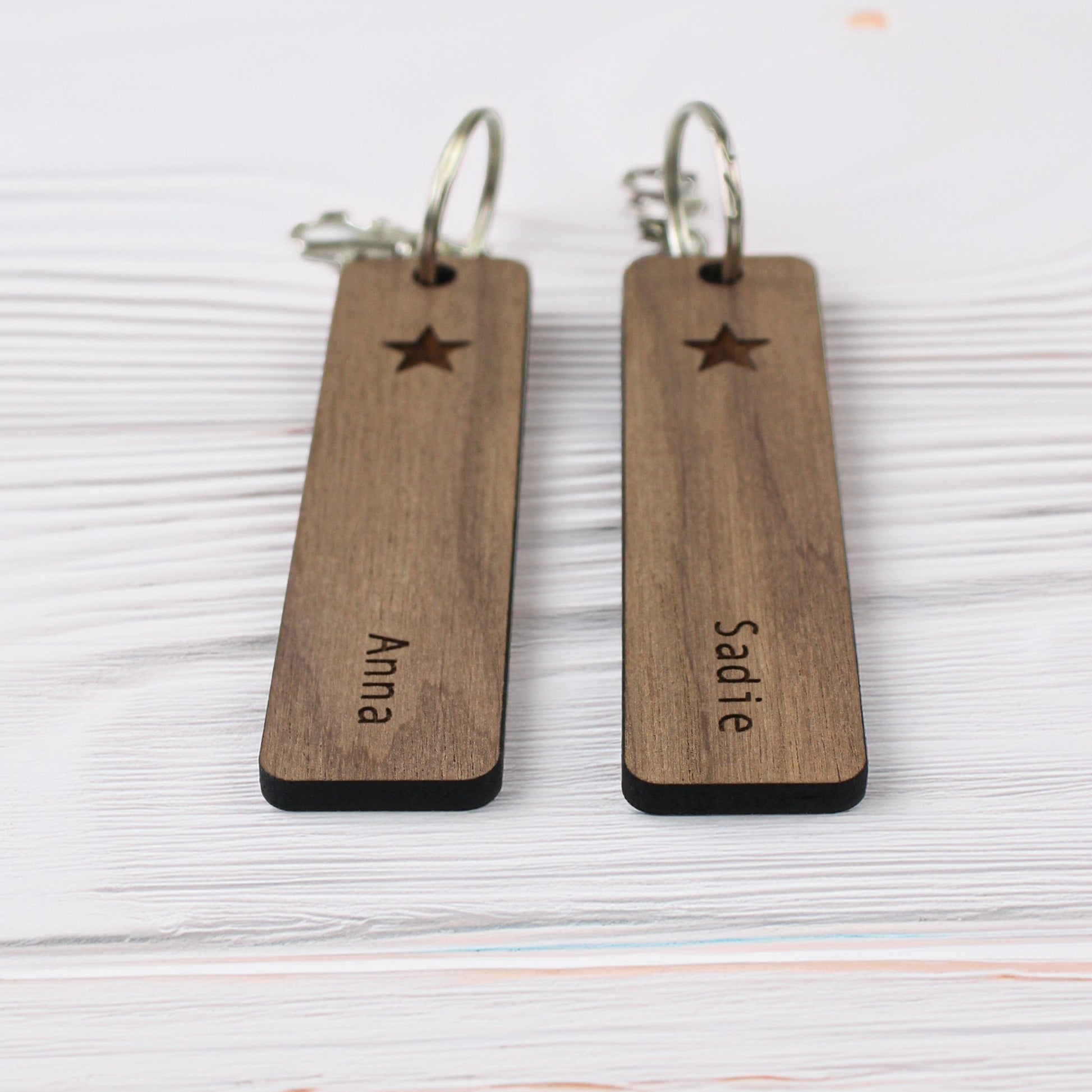 Personalised Name Keyring with icons - Mac and Lilly