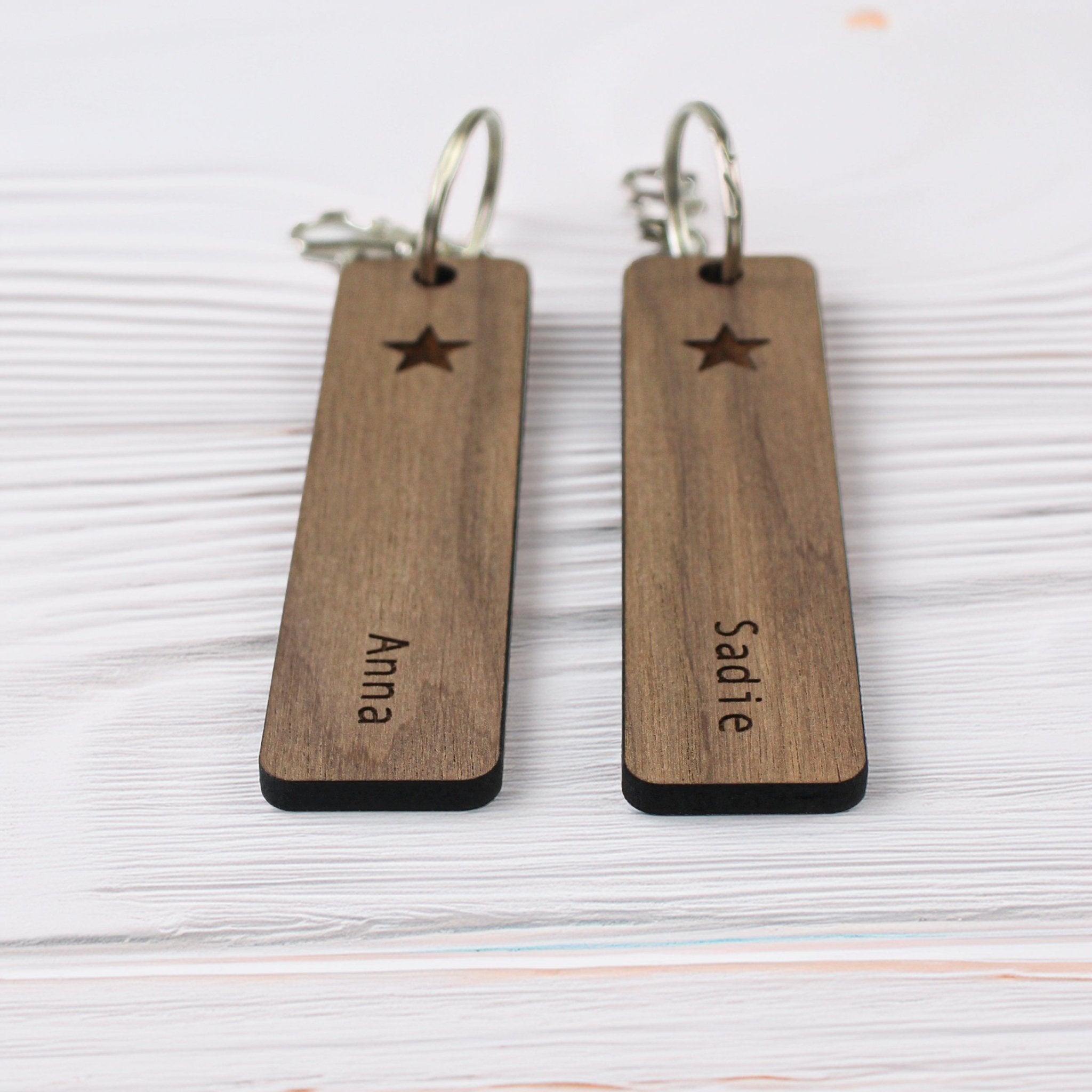 Personalised Name Keyring with icons - Mac and Lilly