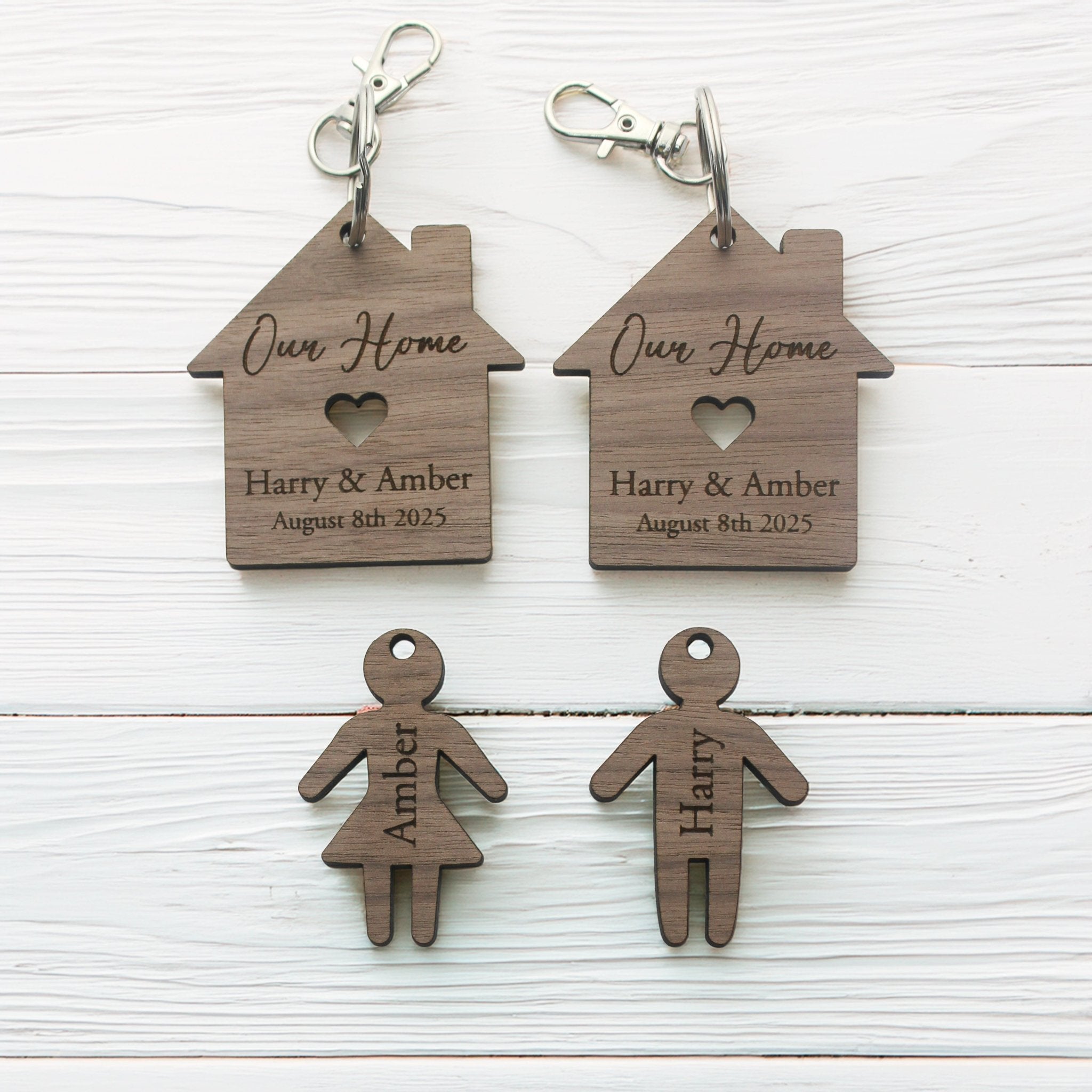 Personalised First Home Keyring Set - Mac and Lilly