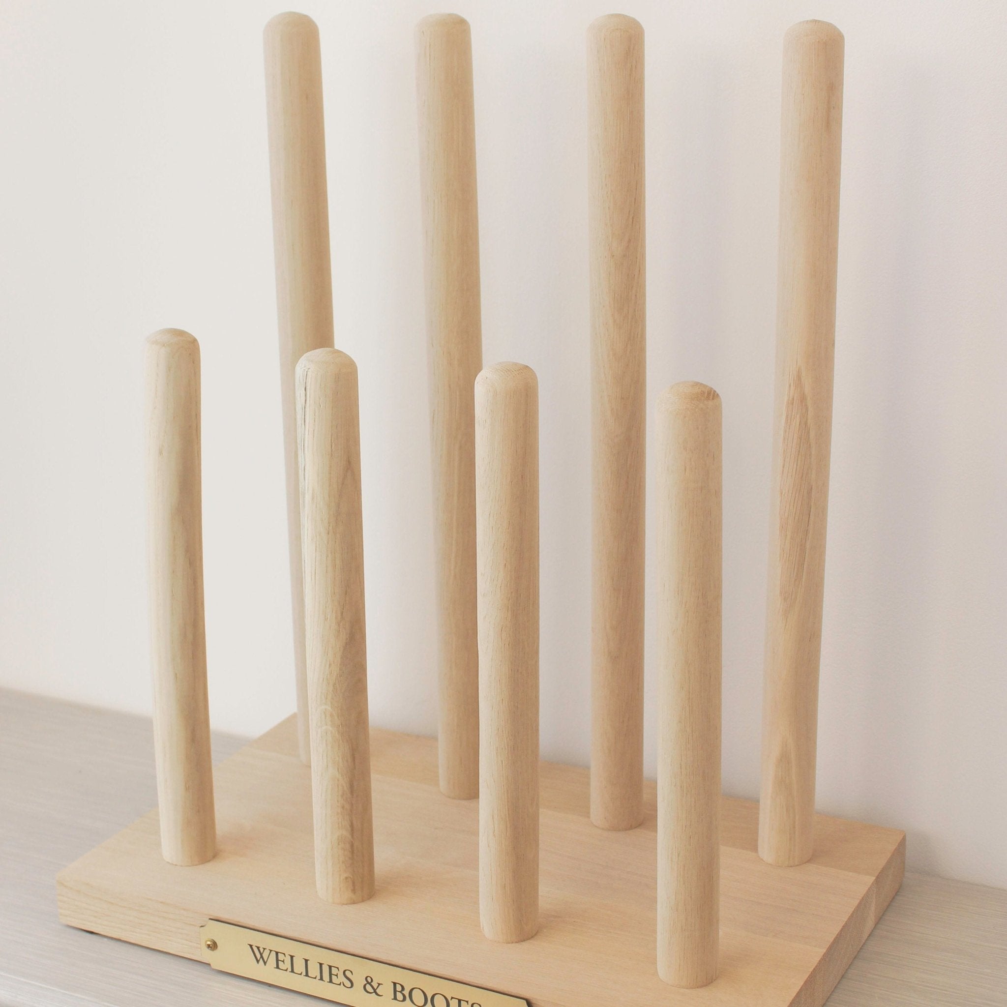Personalised Solid Oak Welly Boot Rack - Mac and Lilly