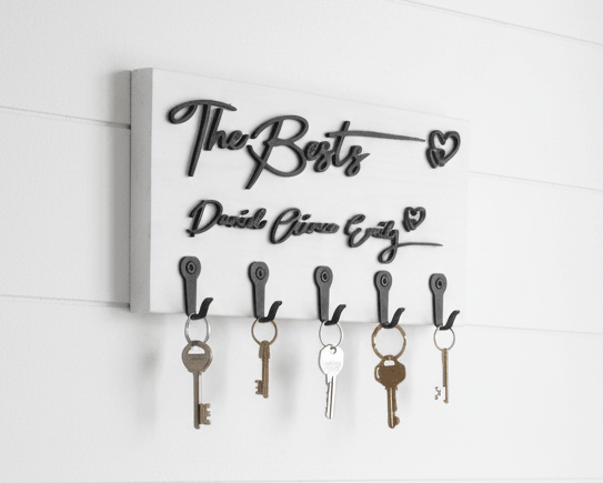 Personalised Wall - Mounted Key Holder| Natural Raised Plywood Lettering (Copy) - Mac and Lilly