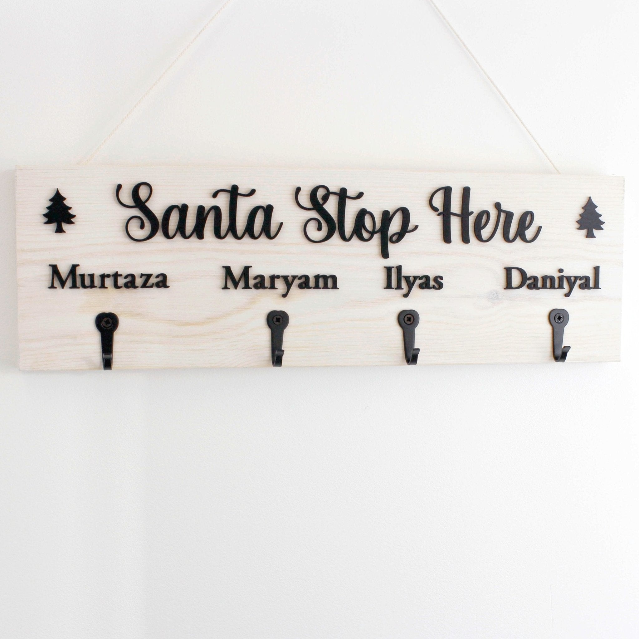 Personalised 'Santa Stop Here' Stocking Hanger - Mac and Lilly