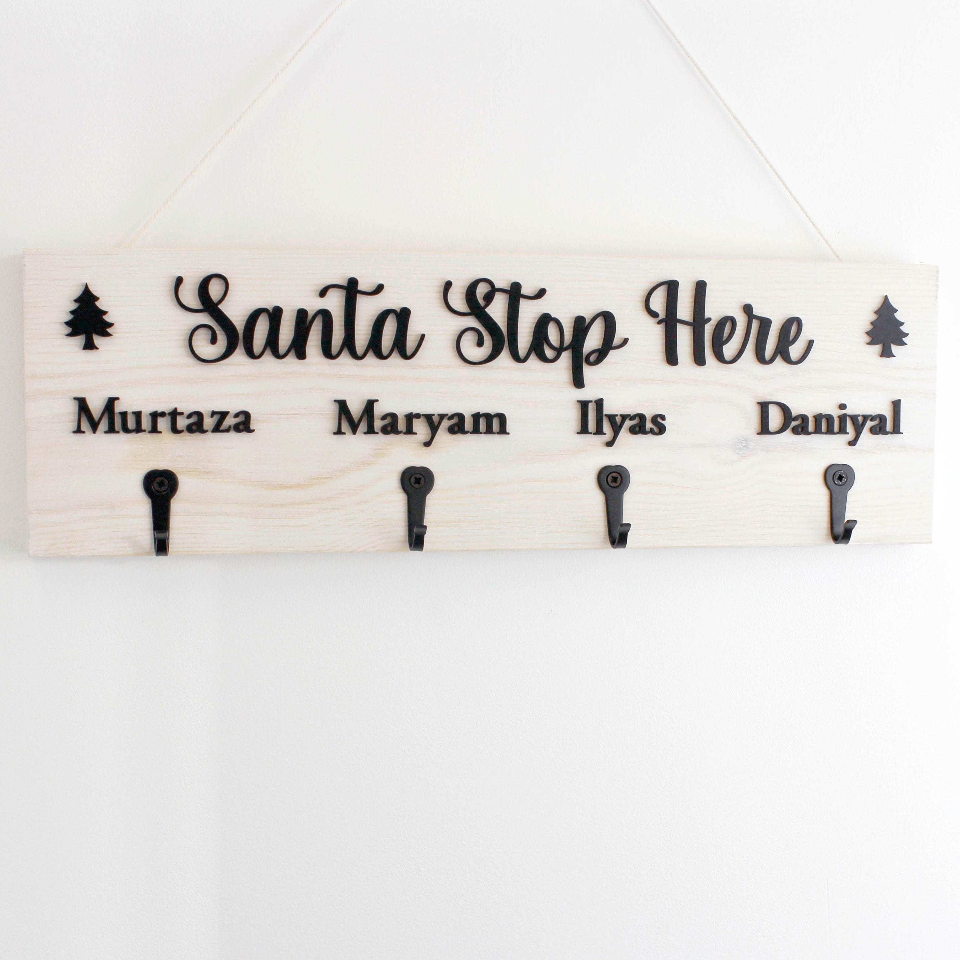 Personalised 'Santa Stop Here' Stocking Hanger