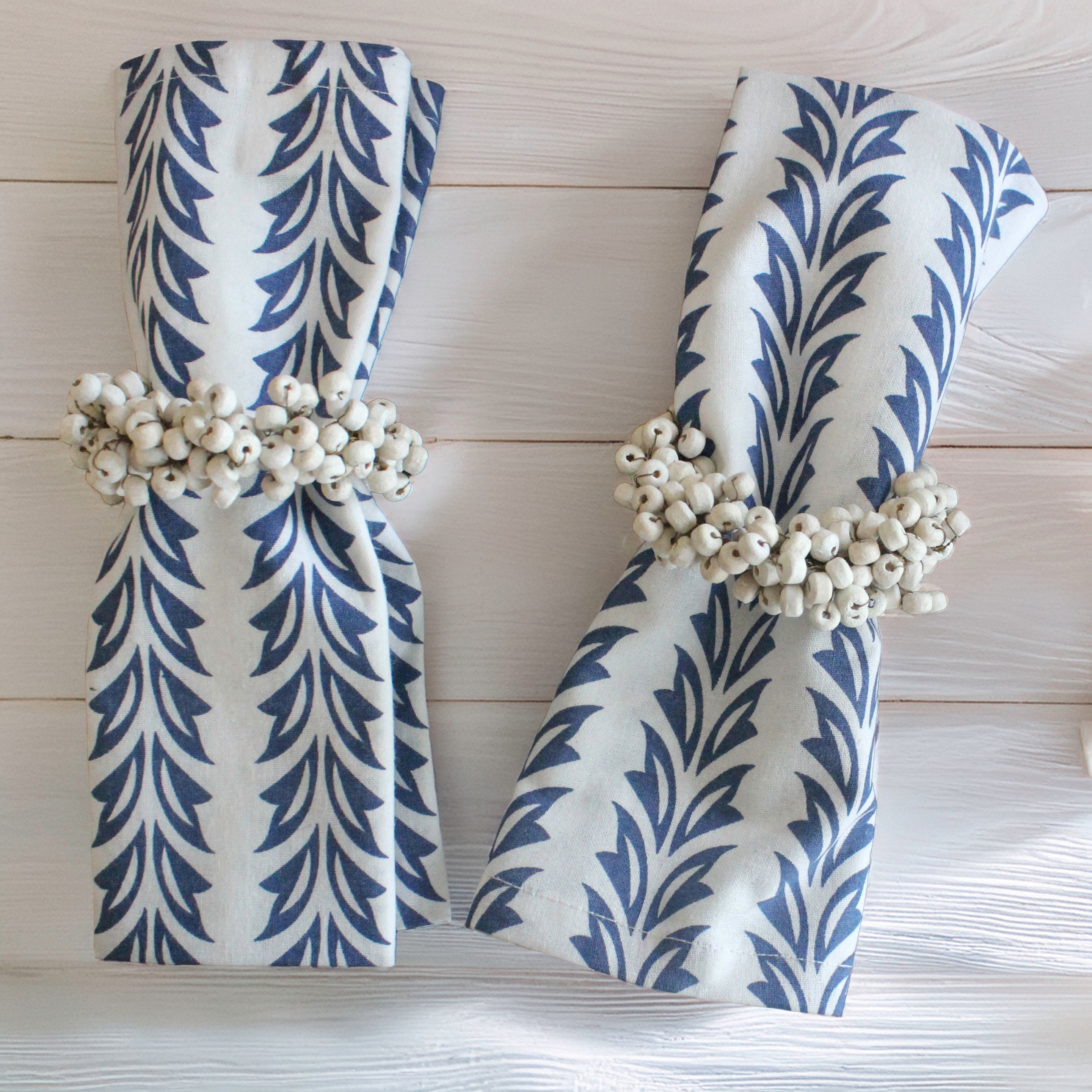 White Wooden Berry Napkin Ring