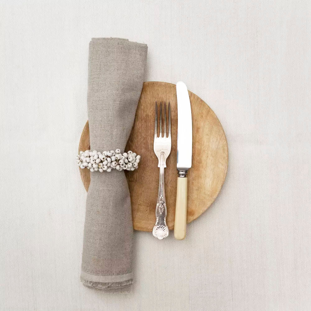 White Wooden Berry Napkin Ring
