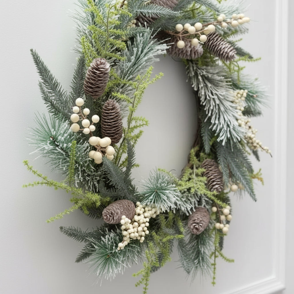 White Berry & Fir cone Wreath