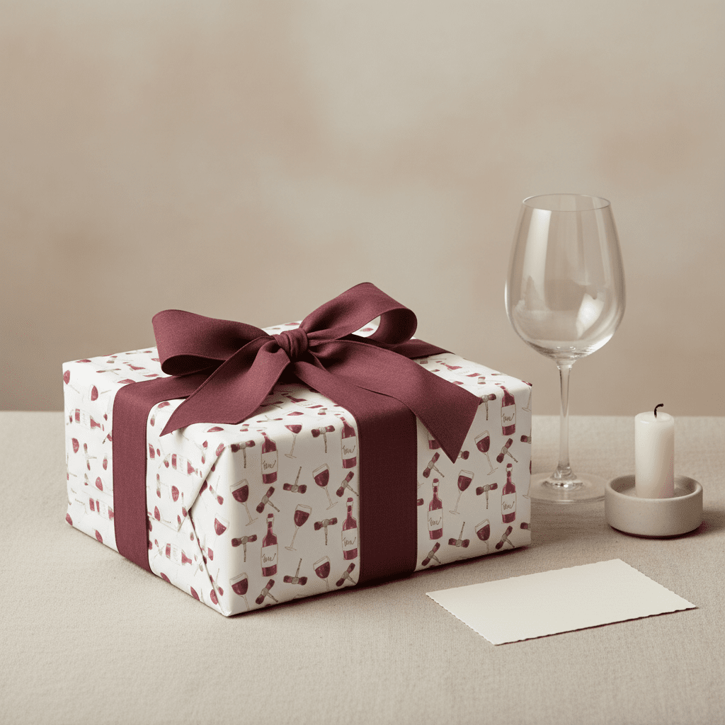 Red Wine Glass Luxury Gift Wrap Set - Mac and Lilly
