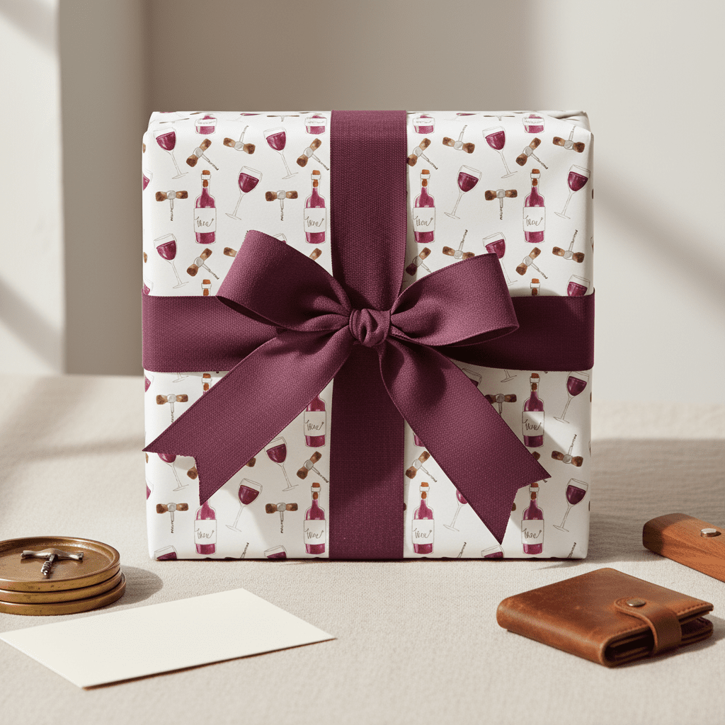 Red Wine Glass Luxury Gift Wrap Set - Mac and Lilly