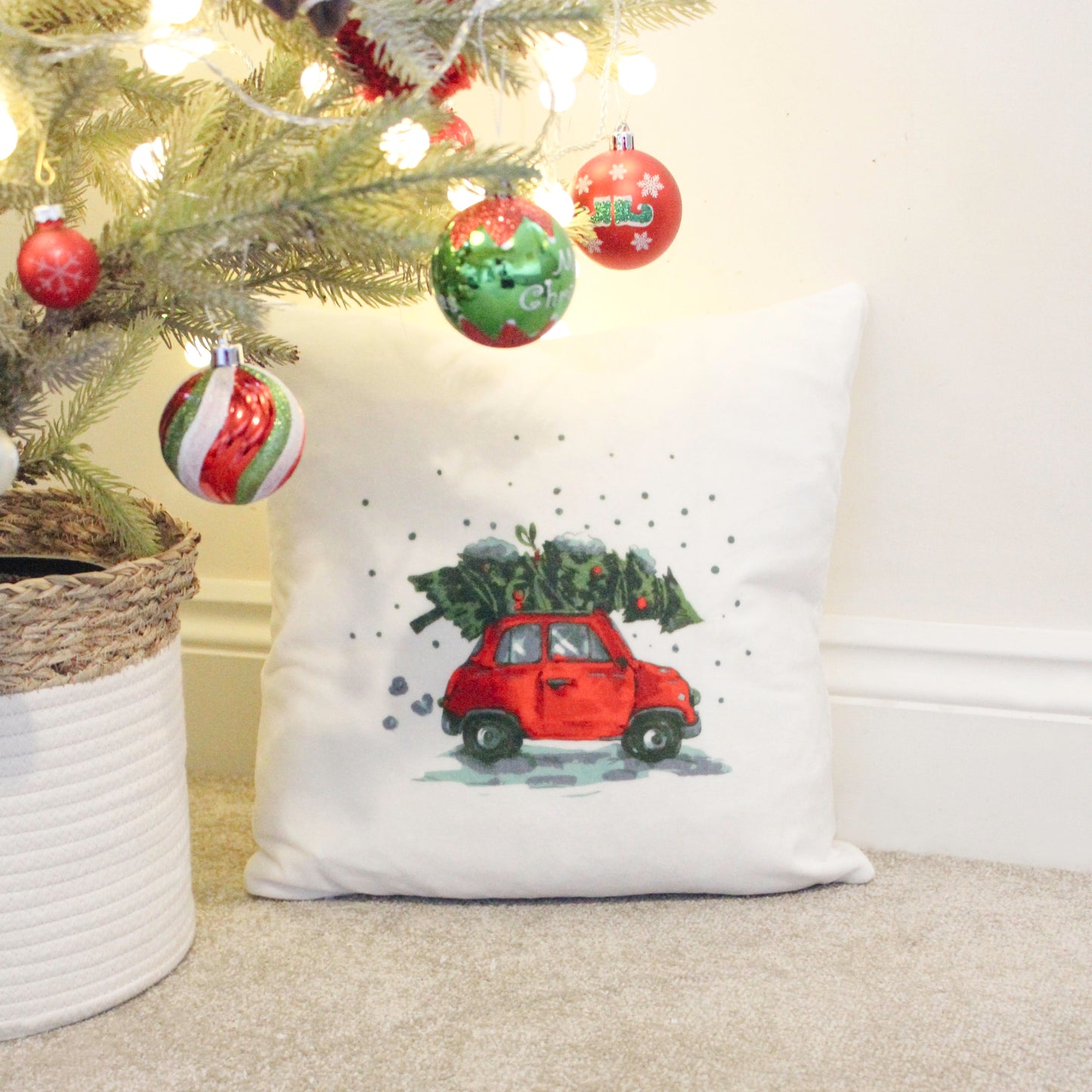 Driving Home for Christmas Car Cushion