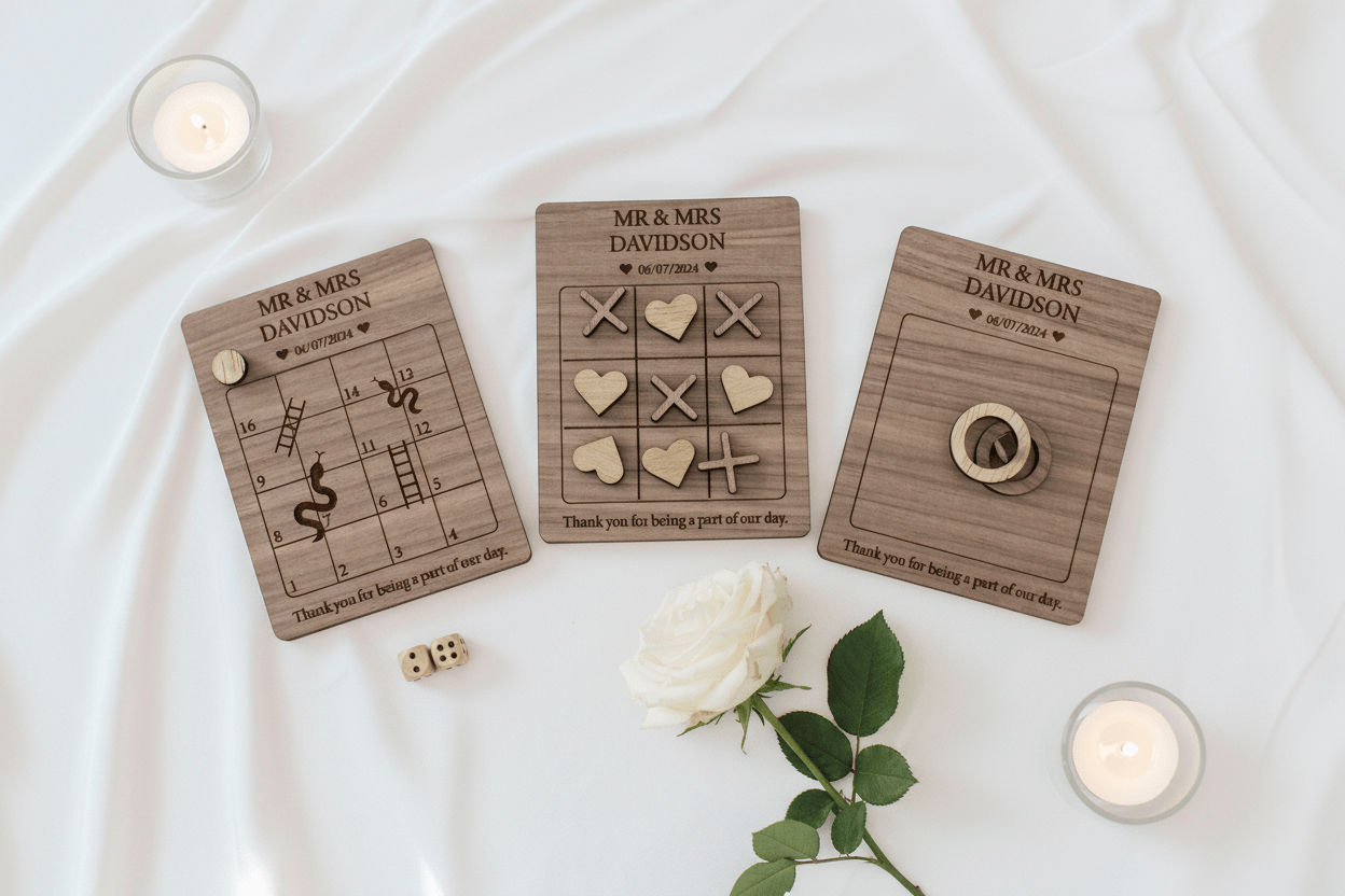 Wedding Games – Snakes and Ladders, Hearts & Crosses, Ring Toss - Mac and Lilly