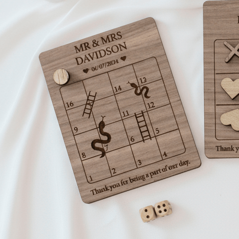 Wedding Games – Snakes and Ladders, Hearts & Crosses, Ring Toss - Mac and Lilly