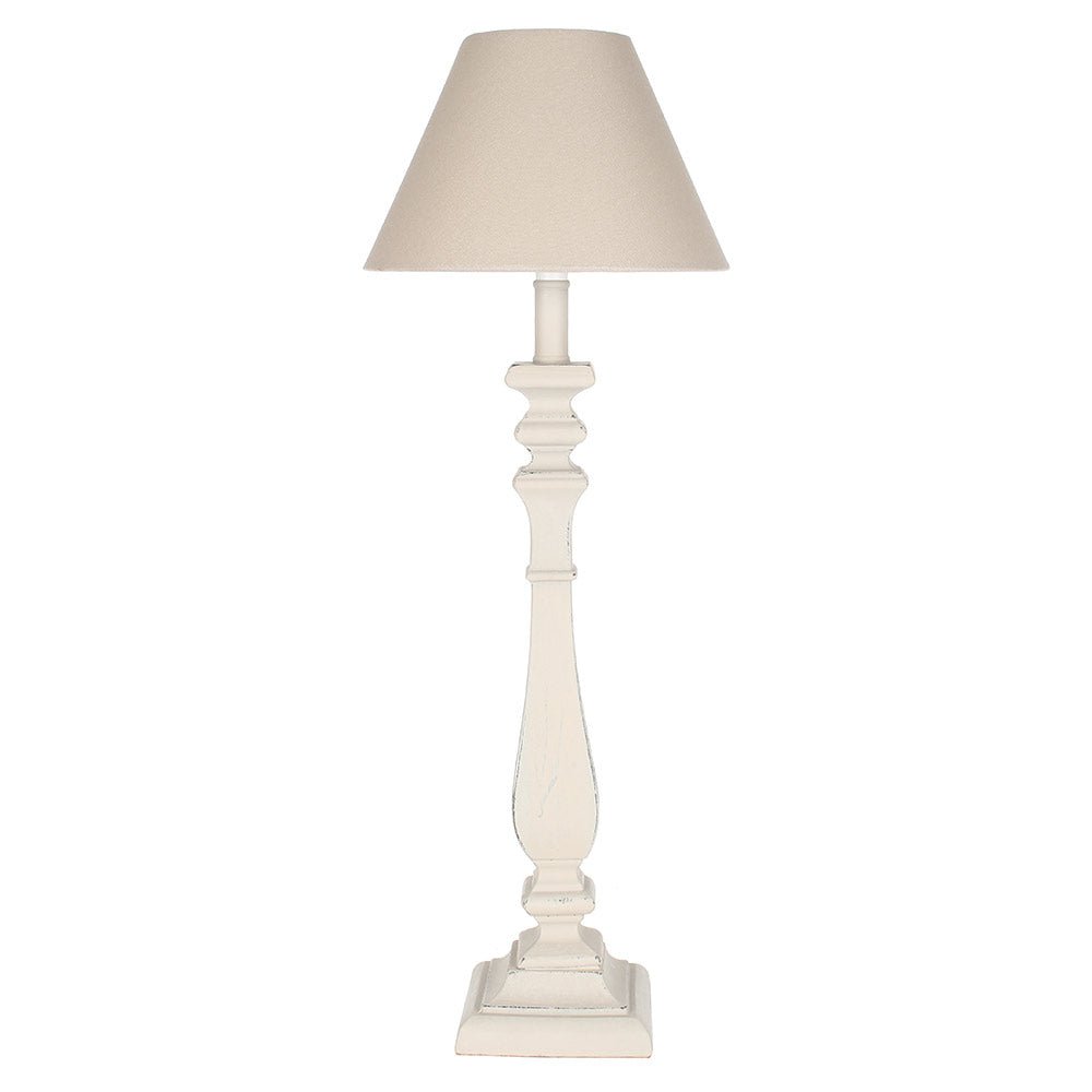 Beatrix Table Lamp – French Grey with Taupe Shade - Mac and Lilly