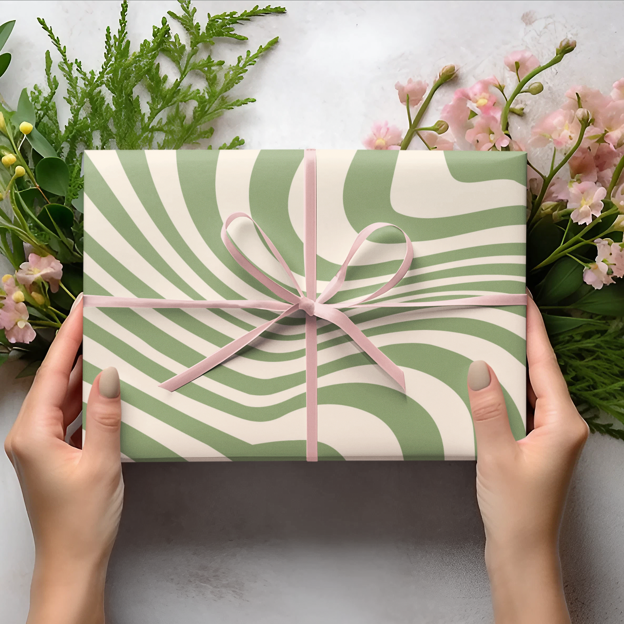 Funky Swirl Luxury Gift Wrap Set – Yellow, Pink or Green